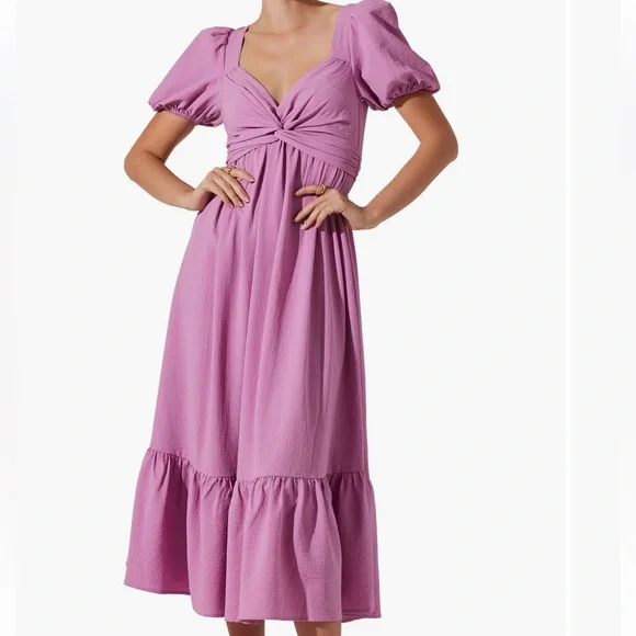 knee length dresses for ladies Aine Tie-Front Midi Dress main image 1